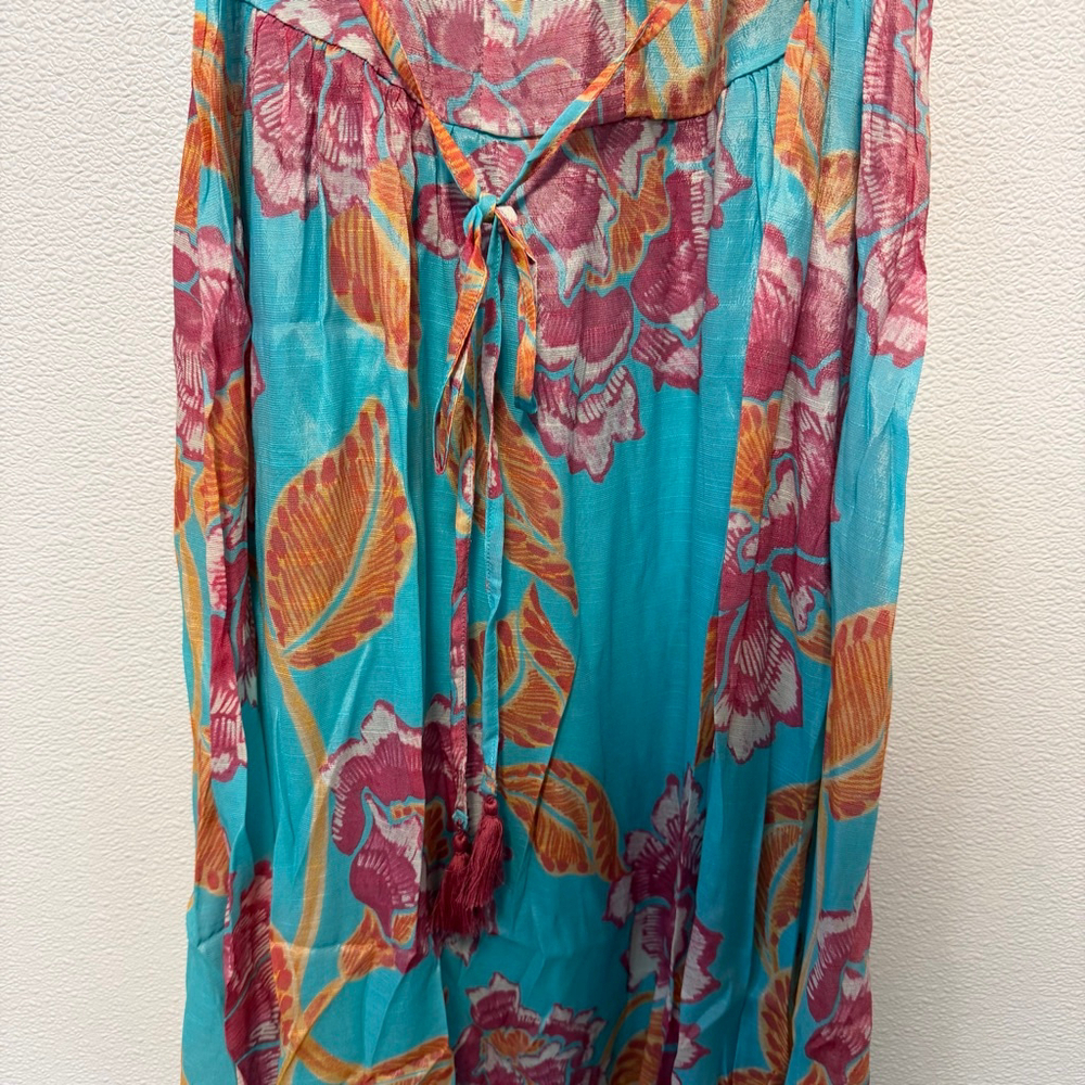 Women's THE GOOD JOURNEY Turquoise Pink Floral Midi Dress S NEW NWT MSRP $138 - Picture 9 of 16
